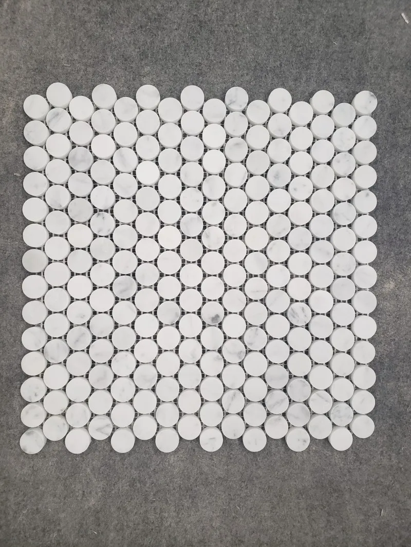 product ydstone high quality white carrara marble mosaic tile polished natural stone round tile with waterproof feature 1 year warranty-8