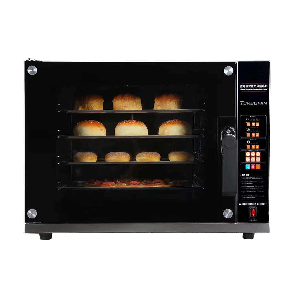 xeoleo电动4层对流烘箱6000瓦披萨/面包烘箱机商用烘焙烤箱带喷雾功能