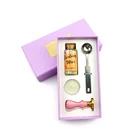 Seal Wood Seal Custom Shape Logo Creative DIY Macaron Wood Wax Letter Seal Stamp Gift Box Kit For Invitation