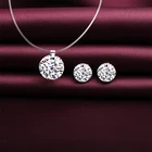 Jewelry Set 925 Sterling Silver Round CZ Solitaire Jewelry Set For Women
