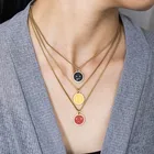 Jewellery KN33C Smiley Face Stainless Steel Woman Necklaces Jewellery 14K Gold Pendant E/moji Necklace