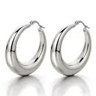 Jewelry Hoop Hot Sale Big Thick Chunky Earring Fashion 18K Gold Plated Stainless Steel Jewelry Hoop Earrings