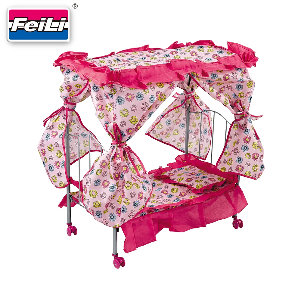 Feili toy iron folding doll cradle for doll 18'' doll furniture toys set