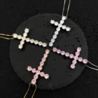 Pendant FOXI Wholesale Ice Choker Women Jewelry Diamond Cross Pendant Necklace