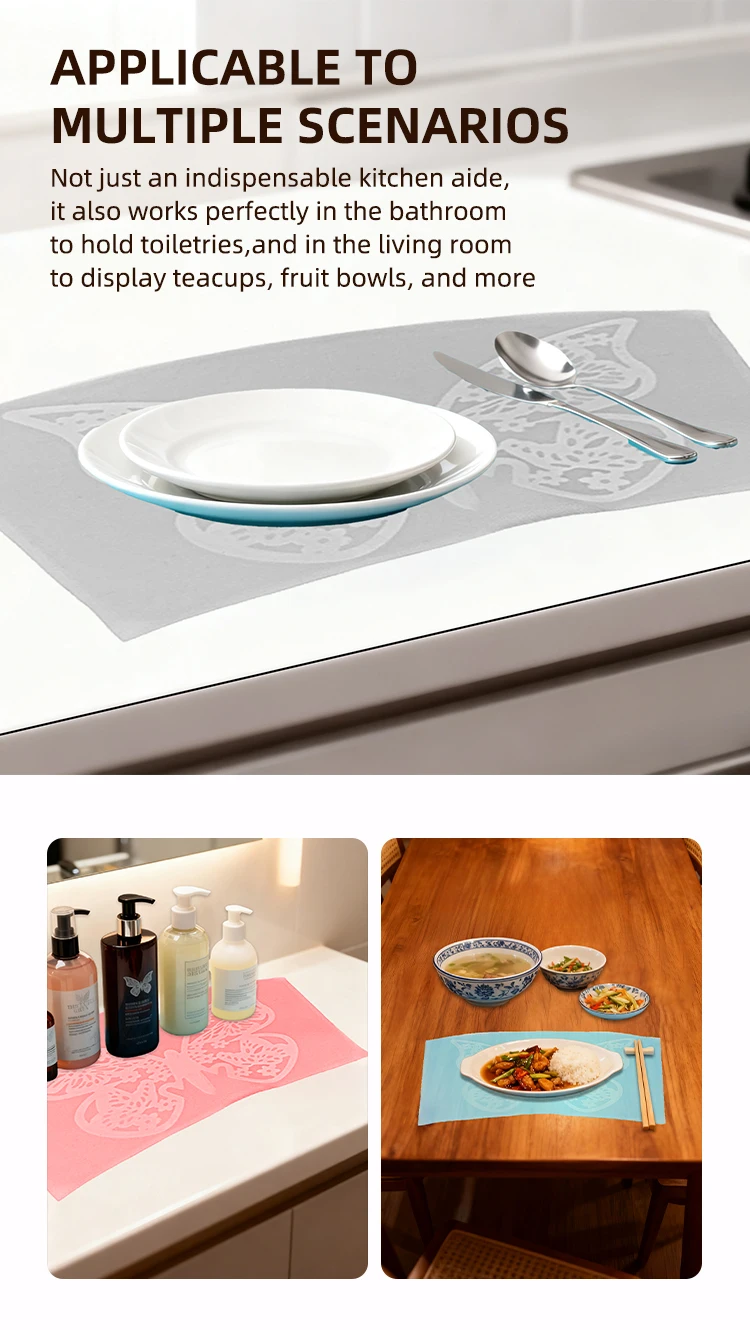 Modern Eco-Friendly Reusable Food Grade Silicone Large Dining Table Mat Heat Resistant Oil Proof Non-Slip Placemat Home Kitchen supplier