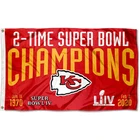 Nfl Wholesale Kansas City Flag Custom Logo Chiefs 2 Time 2X Super Bowl Champions Flags Printed Polyester NFL Banner 3X5