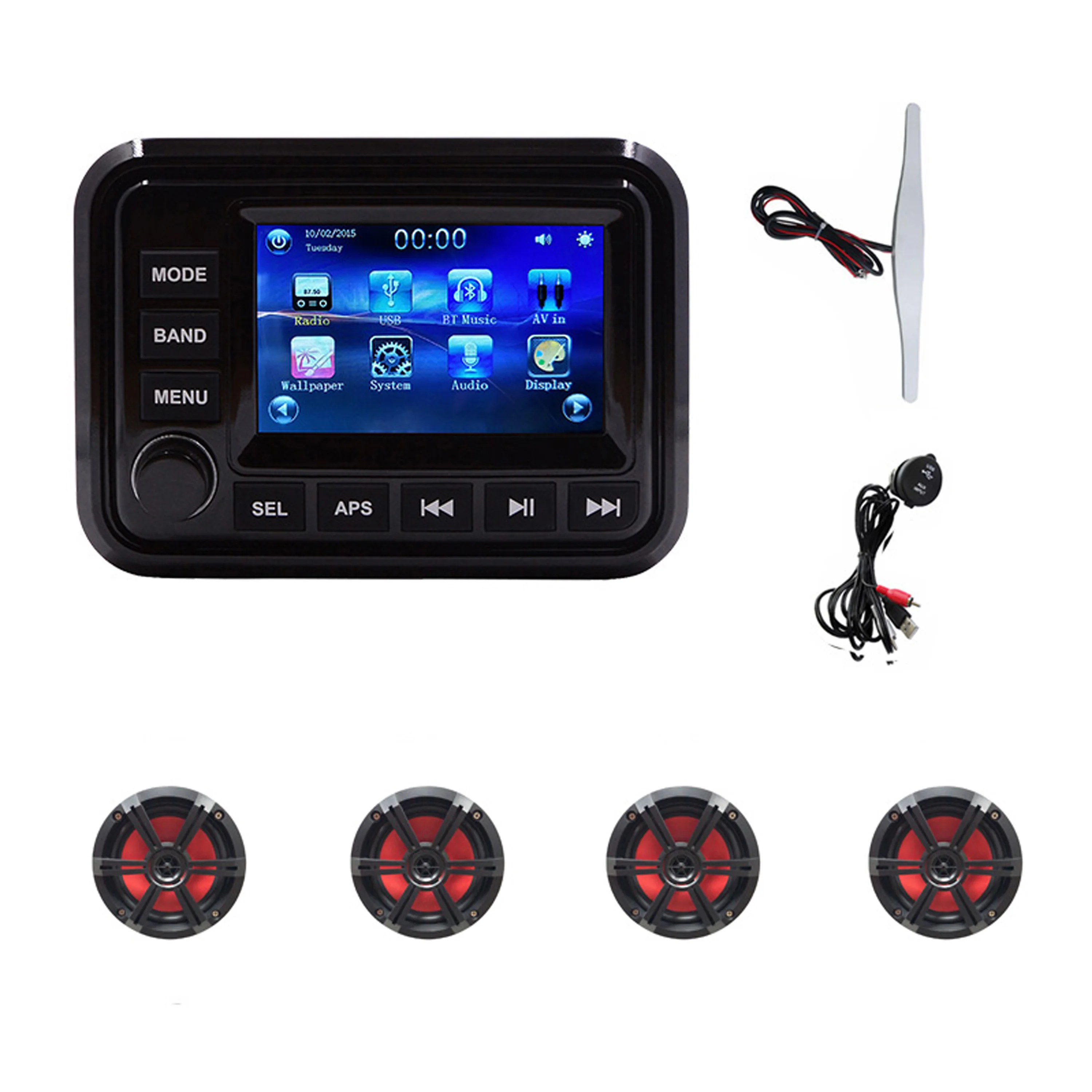 Optimisme zitten Depressie Atv Utv Dab Radio 5'' Tft Touch Screen Mp5 Player H-303 + 2 Prs 6.5'' Led  Waterproof Coaxial Speakers H-065 - Buy Factory Direct Supply Marine Media  Master Lutetooth Music Streaming Video