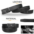 Belt Hot Selling Popular Woven Pattern Business Plate Buckles Real Leather Belt For Men