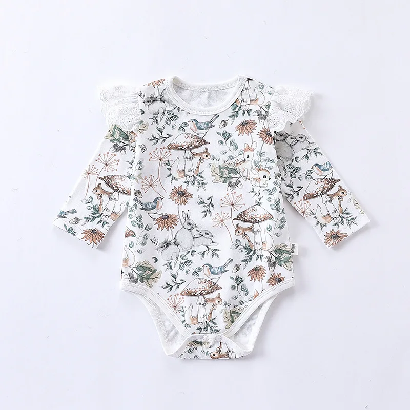 Autumn newborn infant toddler boys girls clothes casual printing long sleeve cotton baby bodysuits rompers