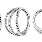 Hoop Earrings Hoop Etermal ASTM F136 Titanium 3 Stack Hoop Jewelry Earrings