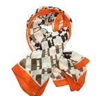 Summer Fashion Wholesale Spring Summer Printing With Boarder Light Scarf Woven Custom Long Scarf Women Shawl