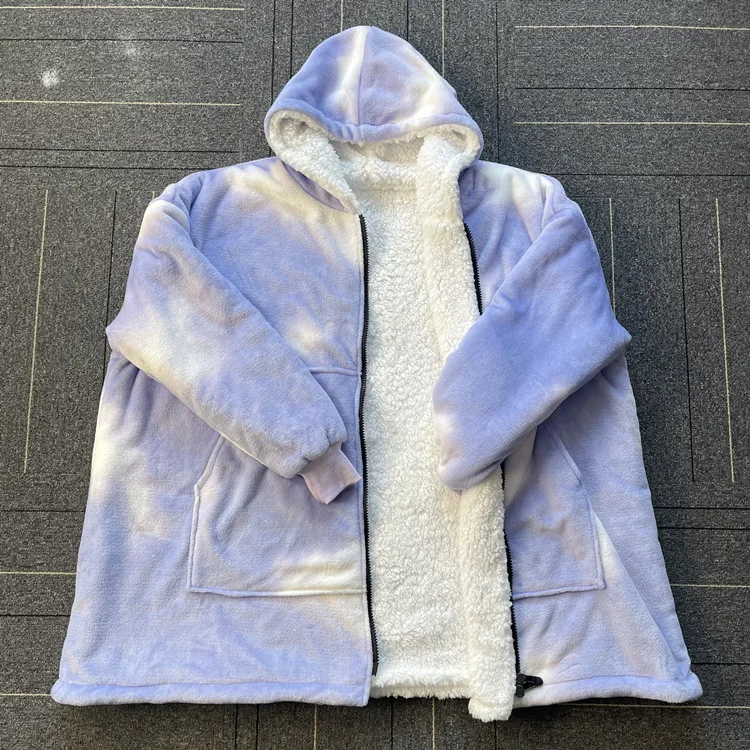 soft fleece wearable sweatshirt hooded robe oversized blanket hoodies
