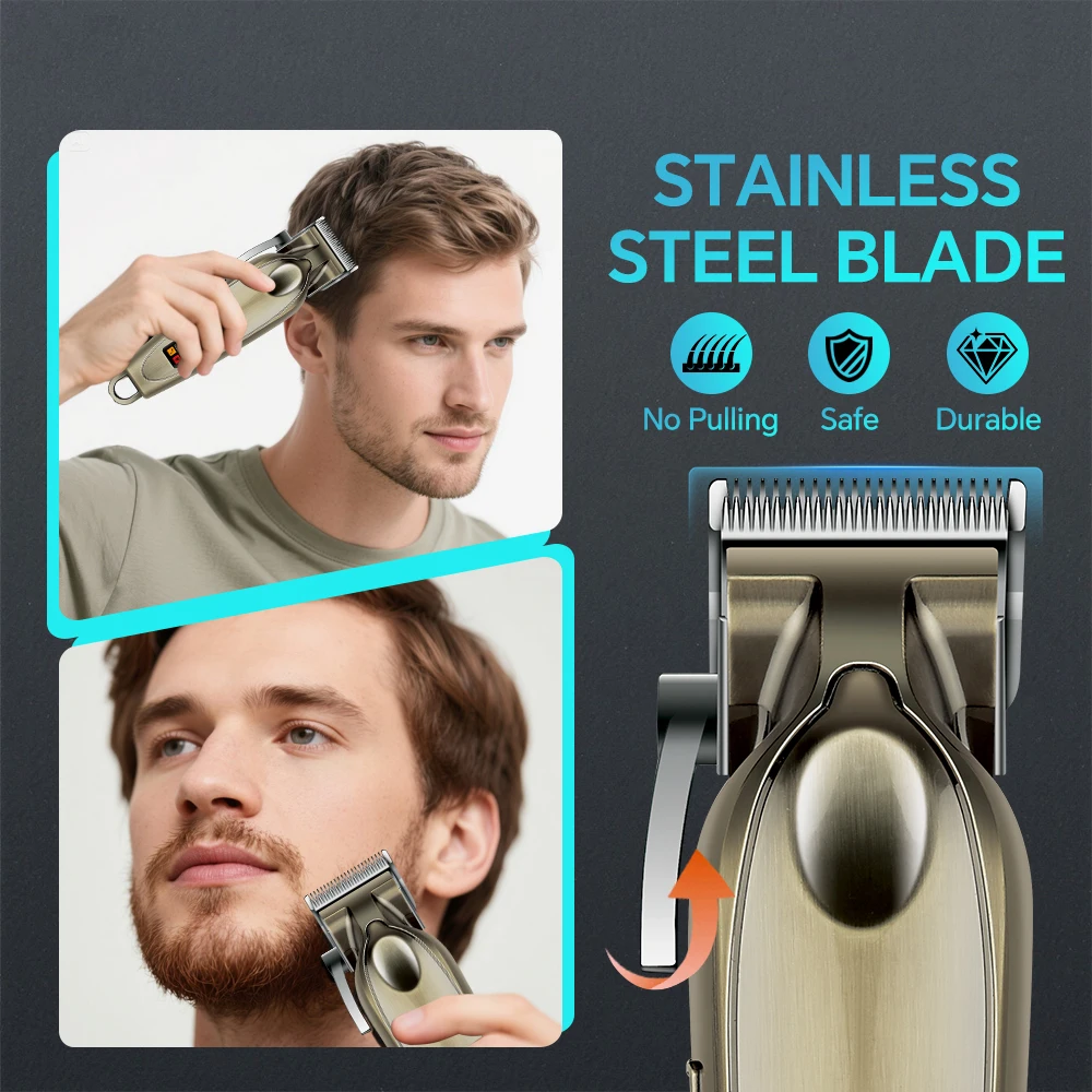 Professional USB Hair Cutter Trimmer Set for Humans Stainless Steel Barber Clippers for Household Hotel Use English Operating manufacture