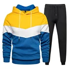 Men's Suits Suit Hooded Colorfull Tracksuit Men's Sports Set Runner Suits 2 Pcs Sportswear Track Suit
