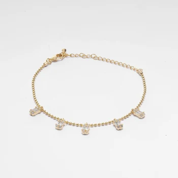 new fashion best friends diy fine jewelry bracelet  golden plated women beads chain zircon bracelets