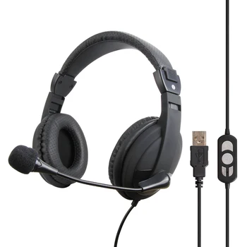 In Stock USB Headset for Call Center Jobs at Home the Wired Headset with Microphone Headset for Computer Home Office