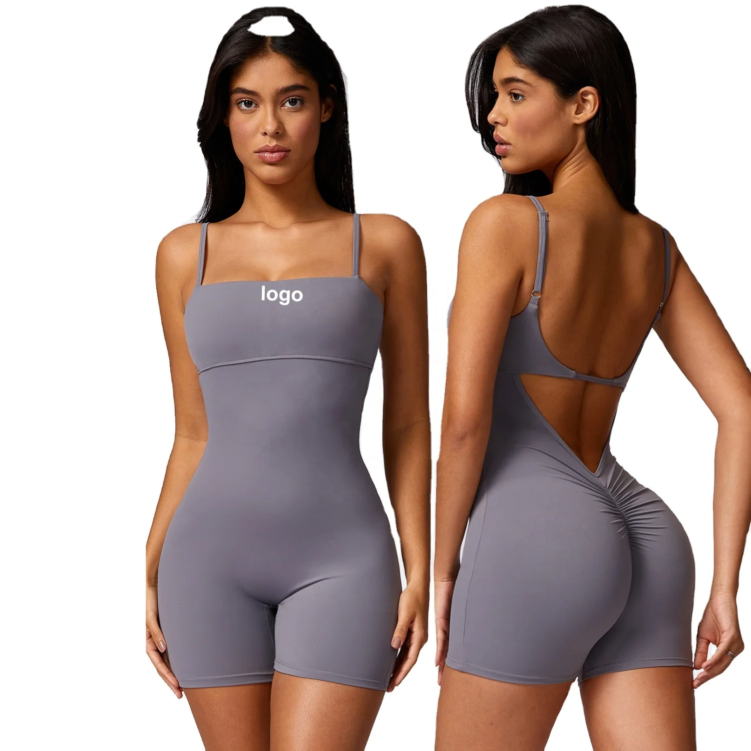 2024 New Sexy Women One Piece Yoga Gym Fitness Jumpsuit Quick Dry Sleeveless Backless Butt Lifting Yoga Bodysuit Workout Rompers