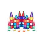 Toys Educational 100pcs Clear Magnetic Building Tiles Toys Blocks Plastic Construction Set For Kids CPSC CE EN71 ASTM