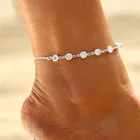 Rhinestone Jewelry Wholesale Cheap Crystal Anklets Sparkling Clear Round Rhinestone Anklet Jewelry