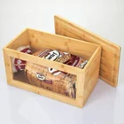 Bin Amazon Bamboo Bread Box Bin Storage With Lid And Clear Front Window For Kitchen Countertop