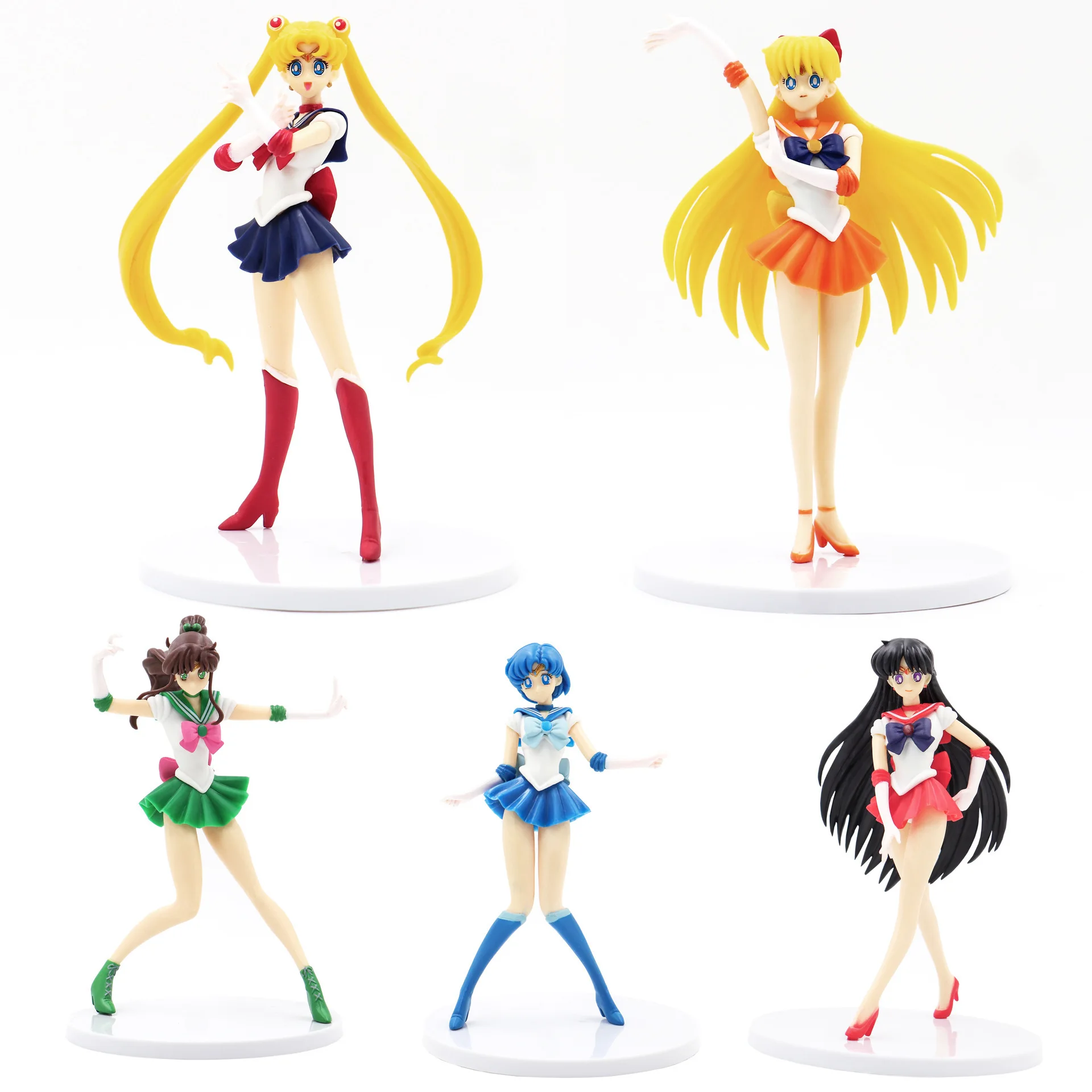 5pcs/set Anime Sailor Moon Kino Makoto Sailor Saturn Chibiusa Figure Model Toy 