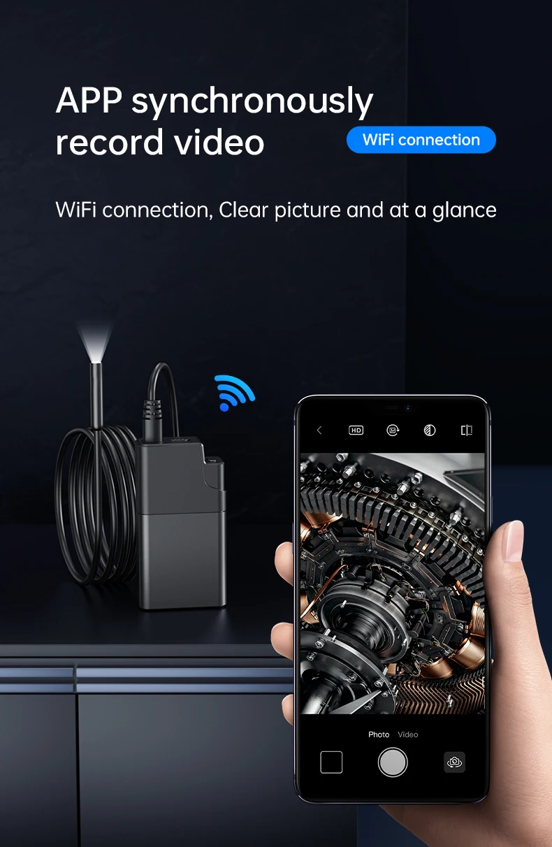 8mm 1080p Hd 1m Hard Wifi Endoscope Ip67 Inspection Camera Industrial Endoscope For Mobile Buy