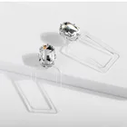 Rhinestone Earrings Geometric Rhinestone Square Pendant Transparent Resin Acrylic Fashion Earrings