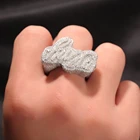 Hop Ring Rings Unisex Hip Hop Exaggerated Custom Diy Font Zircon Ring Trend Ring