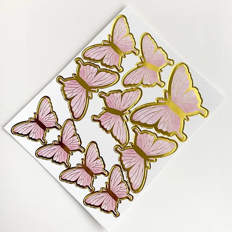Hot sale paper butterfly cake topper artificial butterfly cake accessories for cake decoration wedding cupcake topper