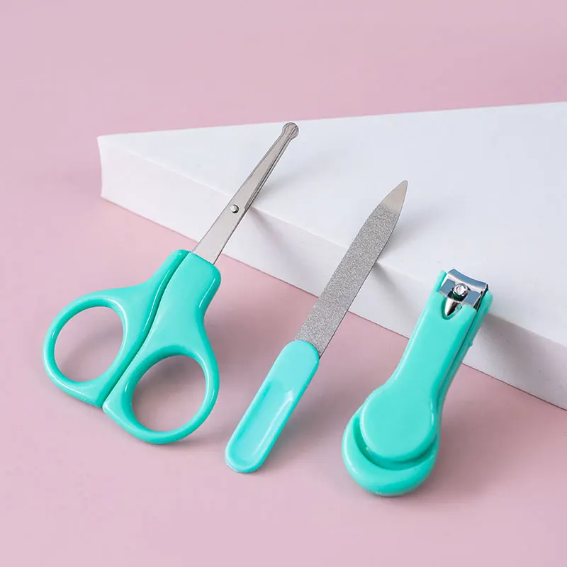 Hot Sale 3pcs Baby Grooming Kit Nail Clippers Scissors Nail File Tweezer Set