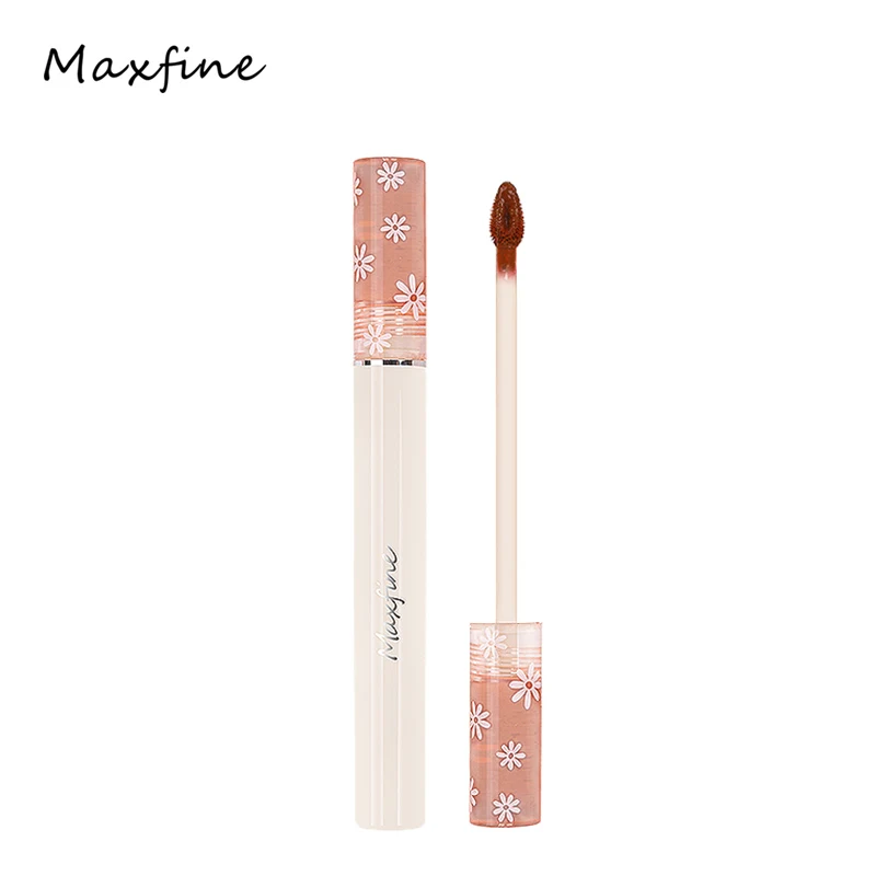 DropShipping Vendor Custom Logo Private Label Long Lasting Waterproof Frosted Plumper Tint Lip Gloss with  Flower Designer