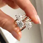 Ring White Gold Gold 5ct Custom Moissanite Diamond Engagement Ring 14k White Gold Oval Cut Wedding