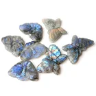Lovely Hand Carved Crystal Butterfly Craft Labradorite Colorful Flash Labradorite Carving Pendant