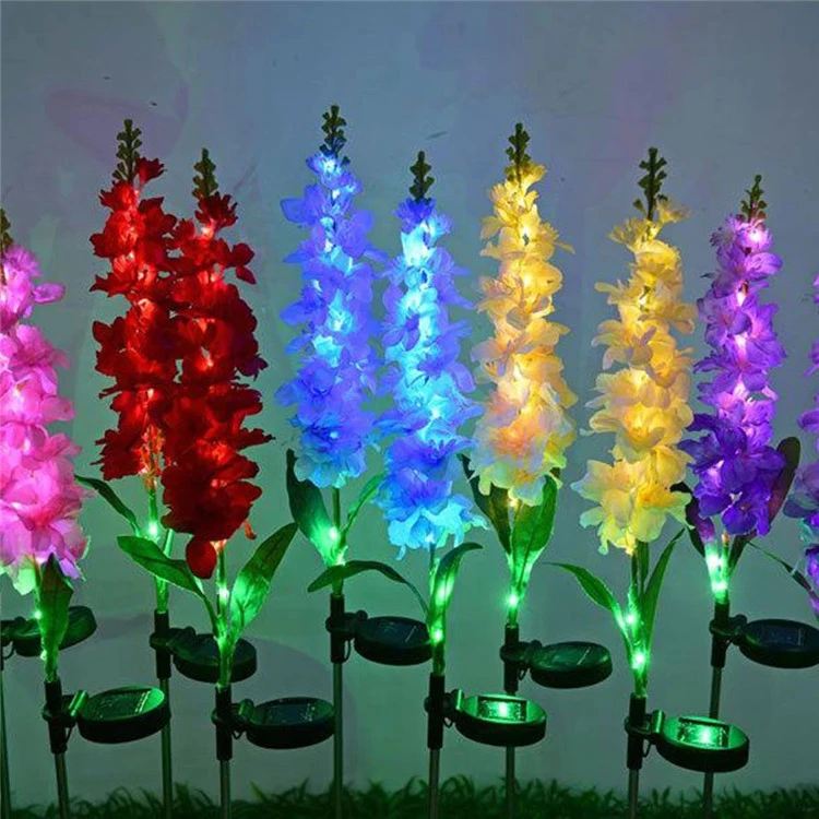 Decoracion de Navidad Solar Powered Violet Hyacinth Light