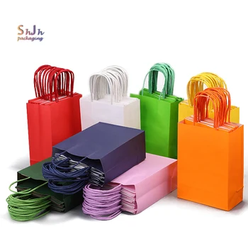 Luxury paper carrier kraft bags with your own logo high quality customized for retail kraft bags
