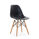 Chair Classic Modern Clear Transparent Cheap Designer Pc Plastic Chair With Wood Legs
