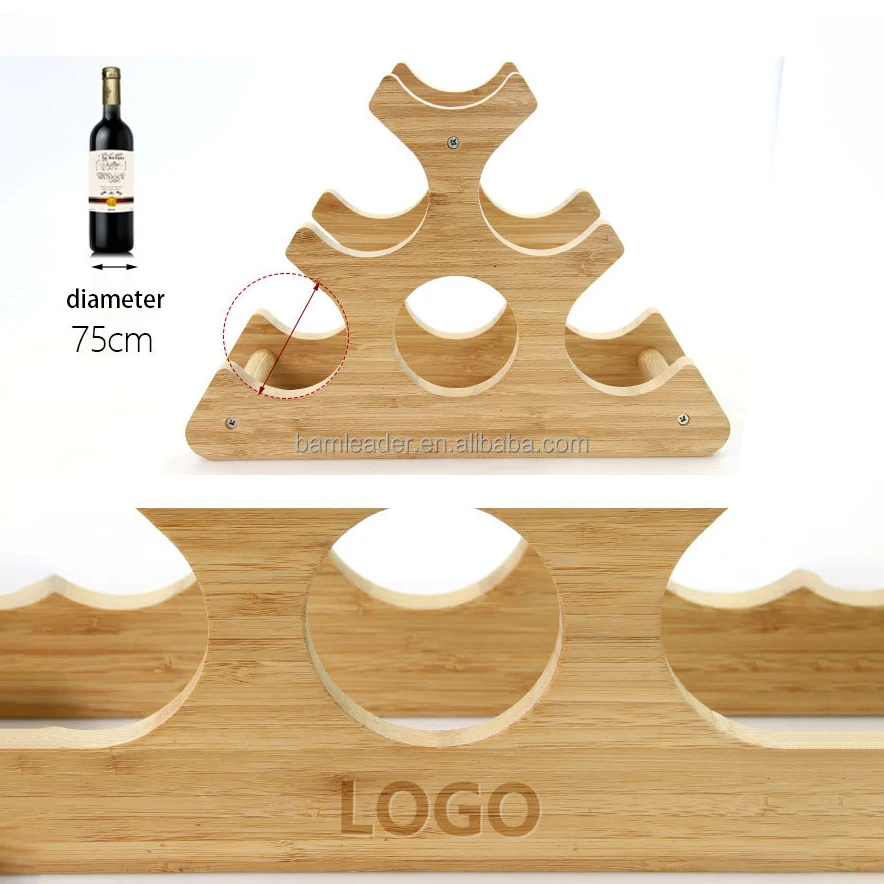 Home Kitchen Removable Wooden Stackable Water Bottle Storage Rack Natural Bamboo Bottle Wine Rack Holder Organizer Display Stand