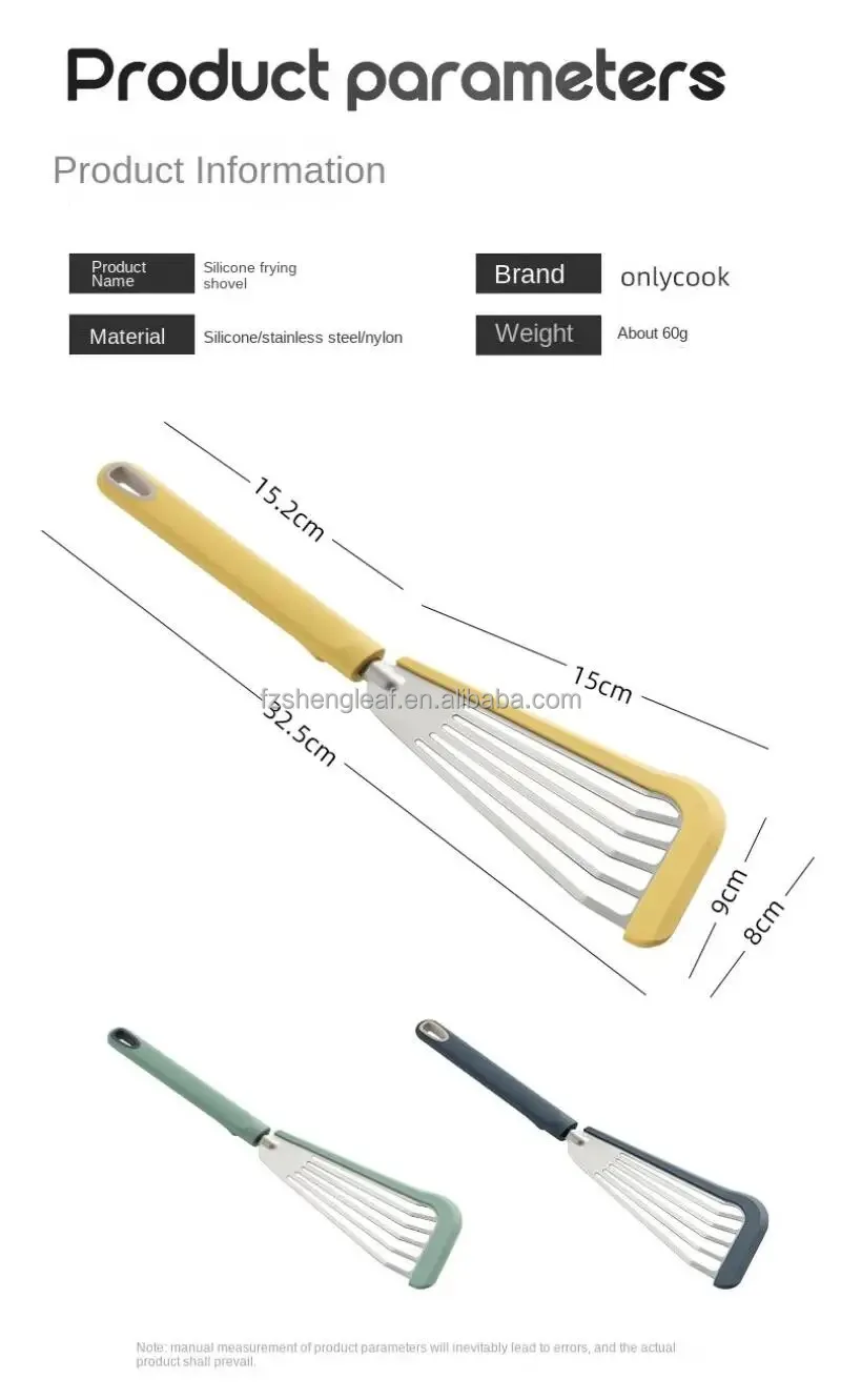product luxury custom eco friendly kitchen non stick stainless steel silicone heat resistant spoons for frying pancakes eggs fish steak-7