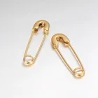 Earrings Earrings High Quality 18K Gold Plated Stainless Steel Safety Pin Earrings E5217