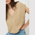 Sweater Vest Vest Custom Design Women Clothing Sweater V Neck Sleeveless Oversized Rib Sweater Vest