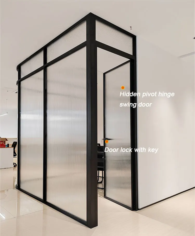 Aluminium Frame Folding Movable Stainless Steel Glass Partition Wall