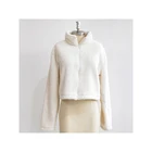 White Winter Warm White Womens Longs Sleeve Polar Fleece Jackets For Women Cropped Hoodie Woman