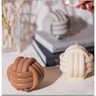 Silicone 3D Round Creative Knot Candle Silicone Mold DIY Wool Cylinder Ball Resin Molds
