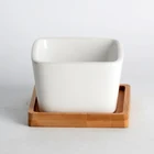 Square Pot Square Small White Pot Wholesale Square Cute White Ceramic Small Succulent Pot Modern