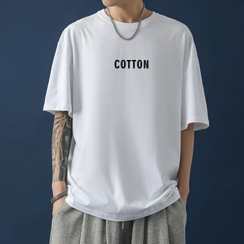 Custom Men Clothing Manufacturers 220G Heavyweight 100% Cotton Loose Vintage T Shirt Big Tall Short Sleeve Plain T-shrits