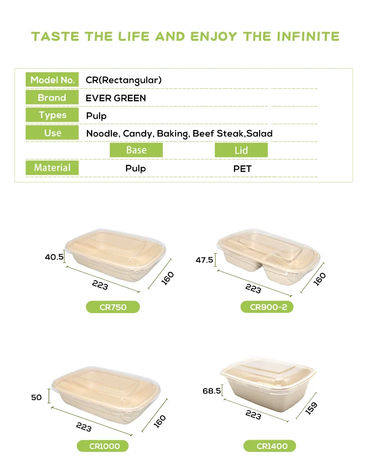 Pulp Disposable Food Container Compostable Fiber Sugarcane Pulp