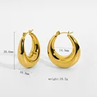 Chunky Earrings Chunky Stainless Steel Drops Channel Gold Hoop Earrings Cuff Jewelry Women Girls