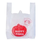 Plastic Bag Printed Supermarket Plastic Vest Bag Custom Printed Red Tomato T-shirt Plastic Bag