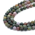 Indian Beads Beads Natural Green Indian Agate Smooth Round Beads 8mm Wholesale For Making Bracelet