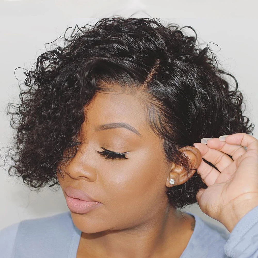 short braided human hair wigs